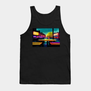 London City Street View At Night In Neonlight / London, England Tank Top